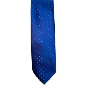Mervyns Mens Collection Royal Blue White Micro Dot Pinhead Silk Blend Necktie